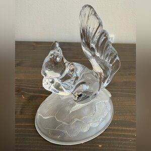 Vintage Cristal d'Arques lead crystal squirrel figurine.